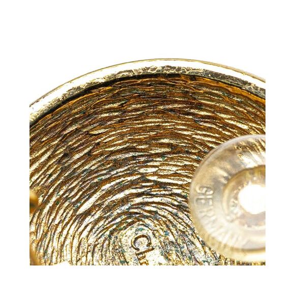 Pre Loved Dior Earrings Gold Logo Women - Picture 6 of 6